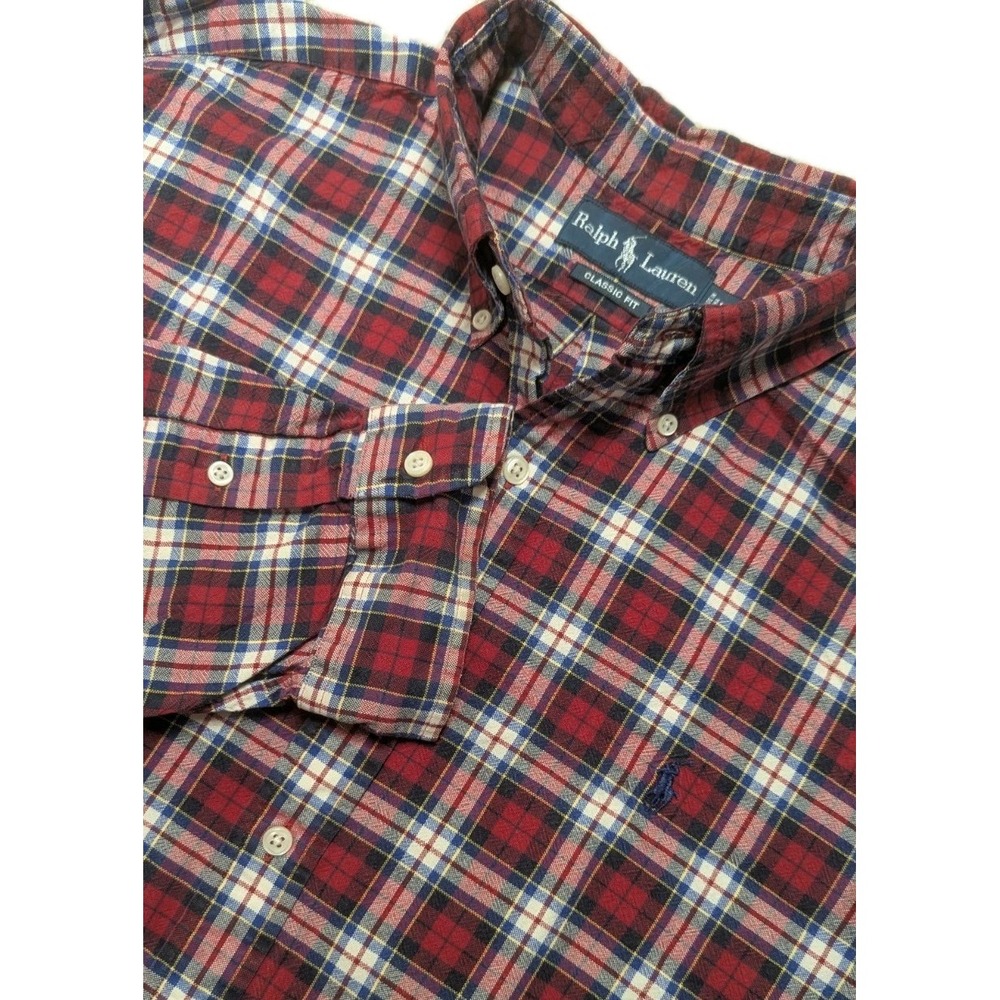 Vintage Polo Ralph Lauren Tartan Plaid Button Down Shirt Men's XXL